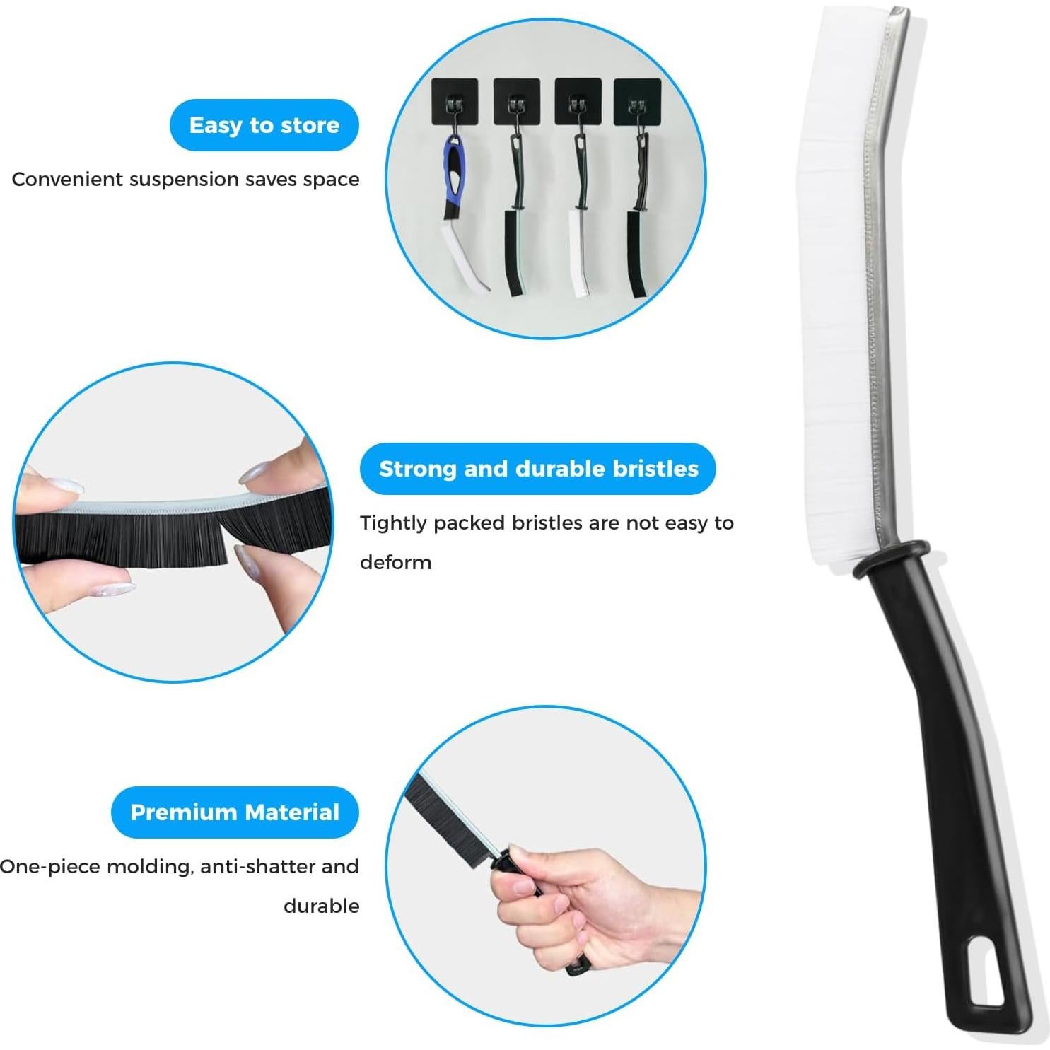 Juego de Cepillos de Limpieza 5 en 1 Fusionelle - Raspador y Cepillos para Ranuras