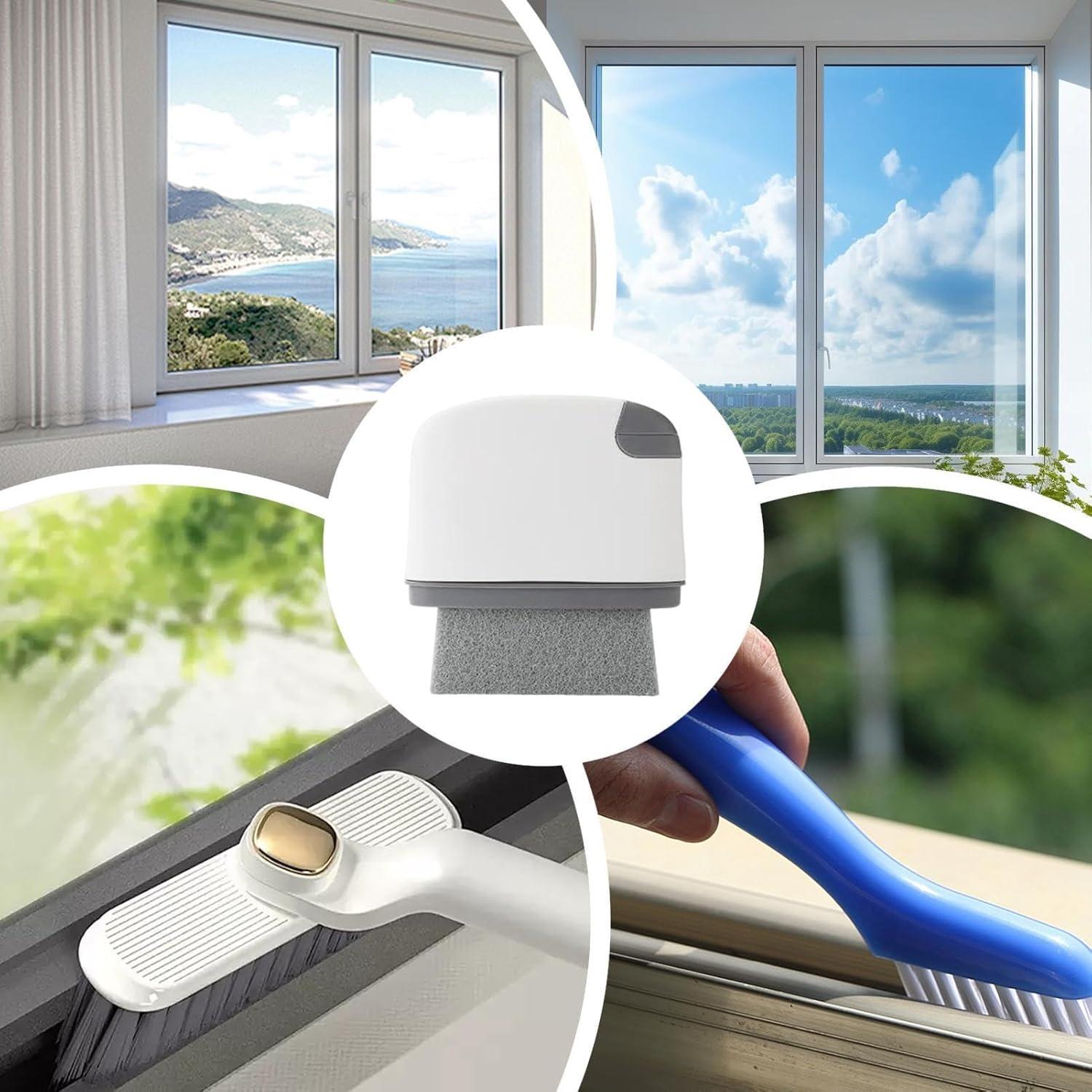 Limpiador de Rieles de Ventana Genérico 2 en 1 - Cepillo y Esponja