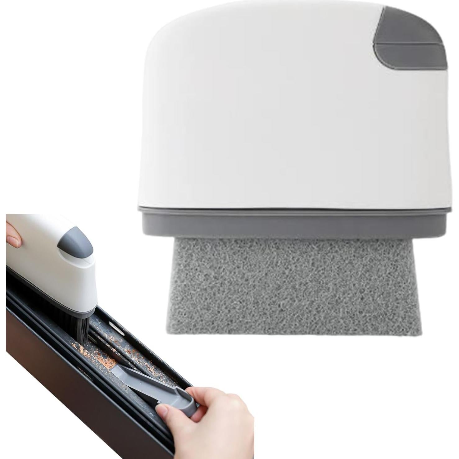 Limpiador de Rieles de Ventana Genérico 2 en 1 - Cepillo y Esponja