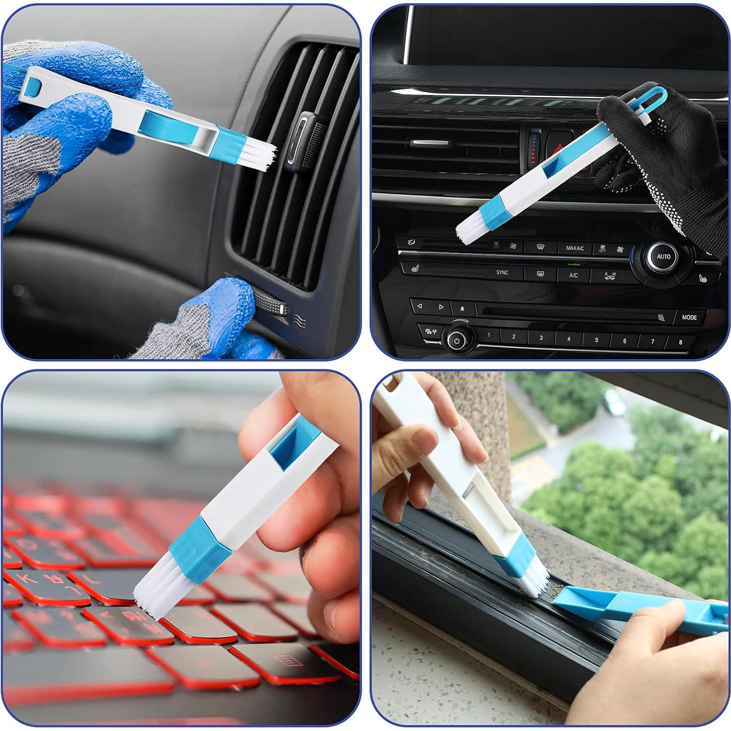 10 Piezas Cepillo de Limpieza 2-en-1 Patelai para Ventanas y Puertas