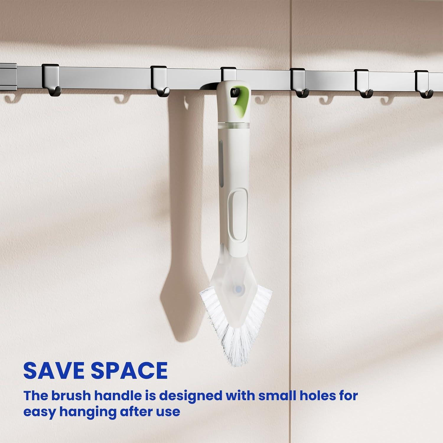 RIMAY Cepillo de Limpieza de Ranuras con Dispensador de Jabón 2 Pcs