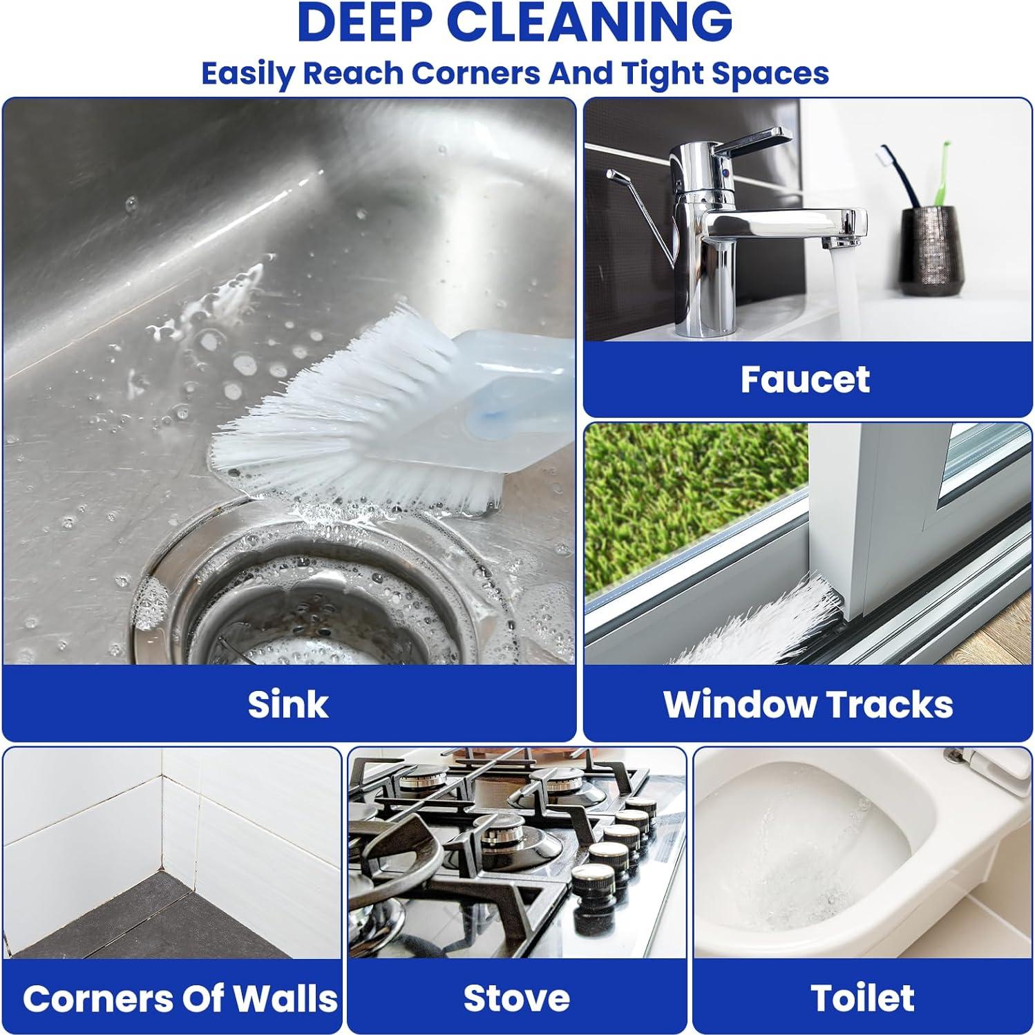 RIMAY Cepillo de Limpieza de Ranuras con Dispensador de Jabón 2 Pcs