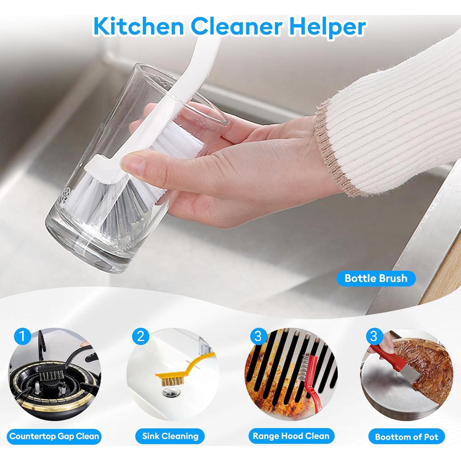 Juego de Cepillos de Limpieza Fansto 12 Piezas para Espacios Estrechos