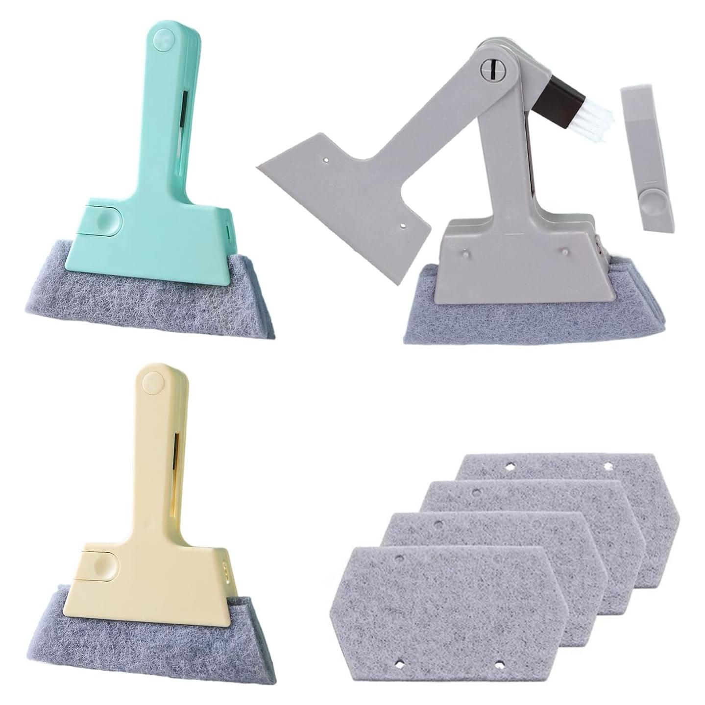 Cepillo de Limpieza 4-en-1 AMUSCHAT para Rieles de Ventana