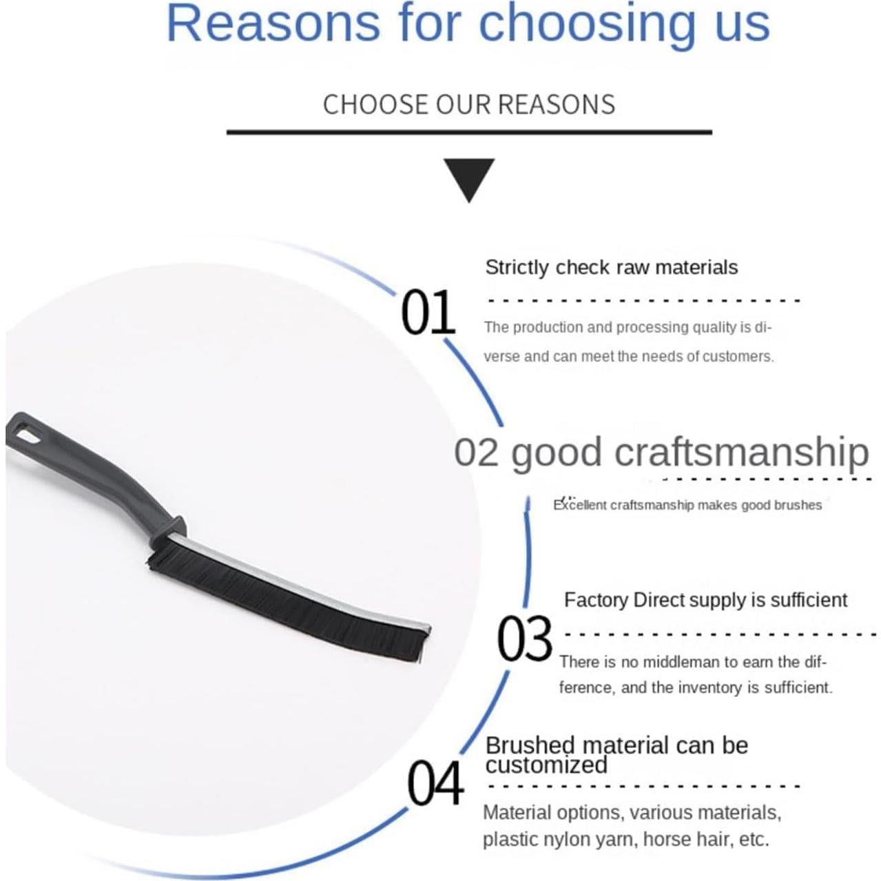 Cepillo de limpieza de ranuras HJFCY - 10 piezas cerdas duras