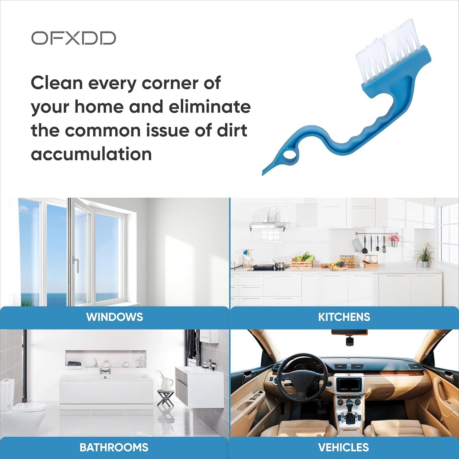 Cepillo de Limpieza de Ranuras OFXDD - 18 cm para Ventanas