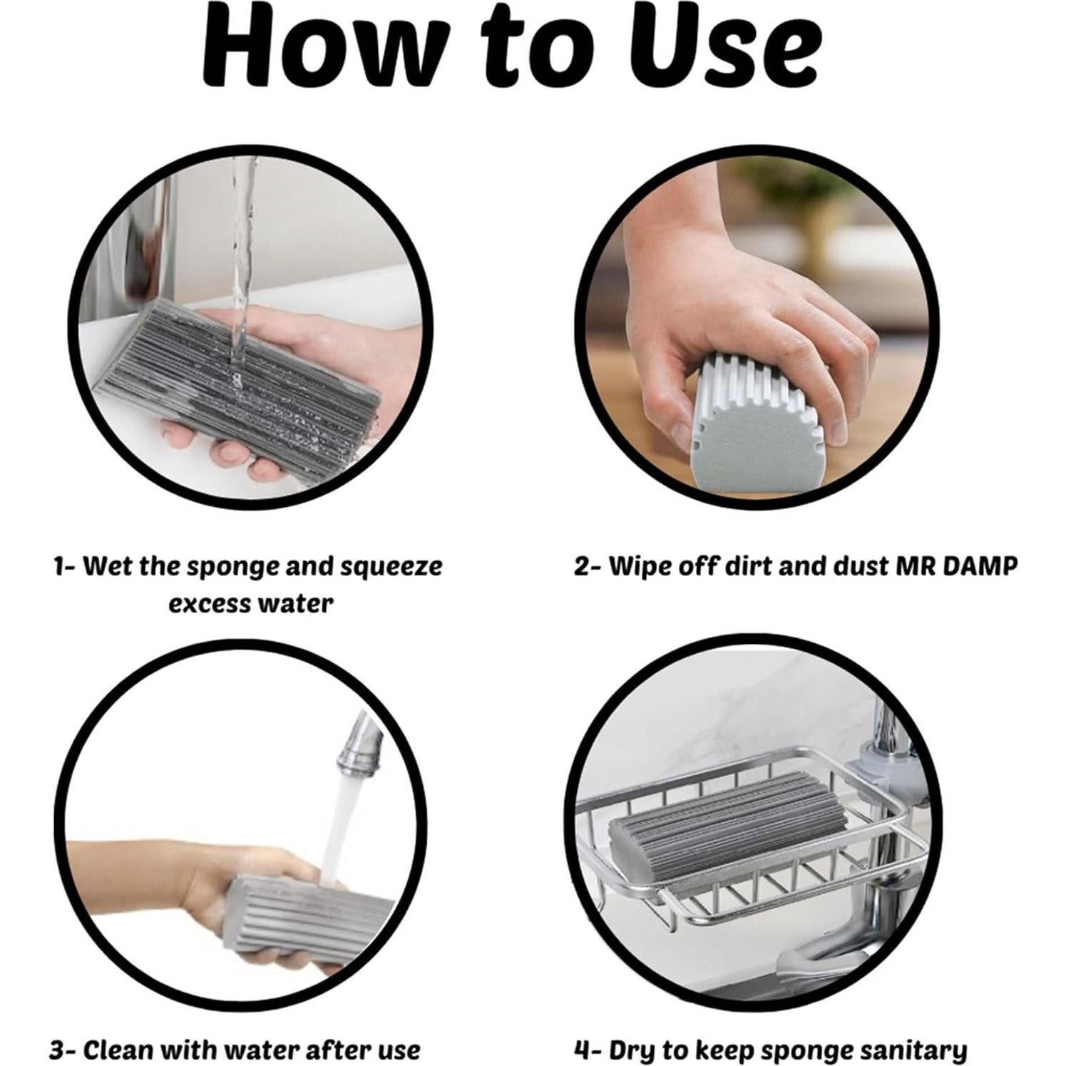 Paquete de 4 esponjas húmedas y 1 de celulosa miaform