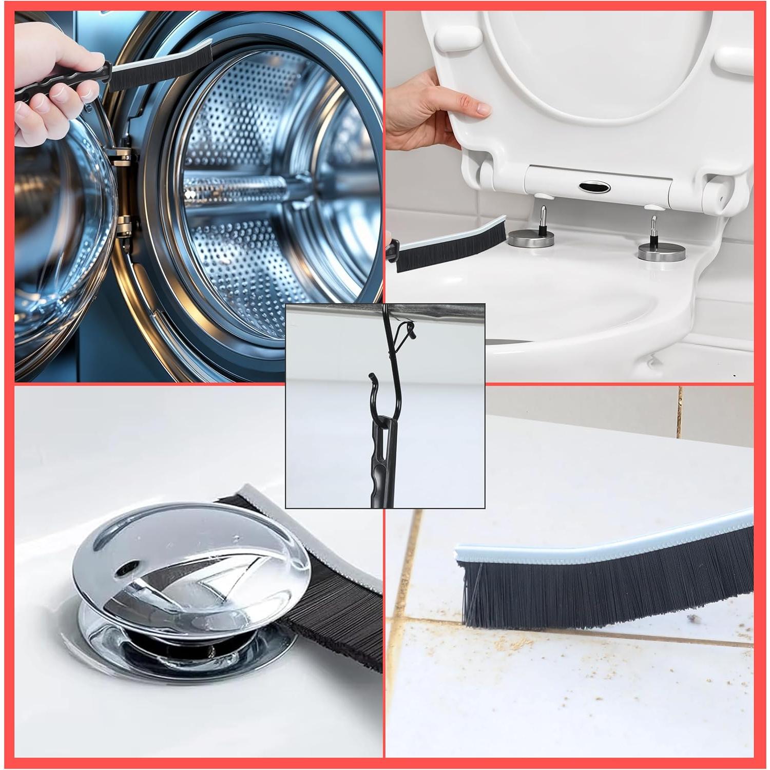 6 Cepillos de Limpieza de Ranuras Scurvy con Mango Antideslizante