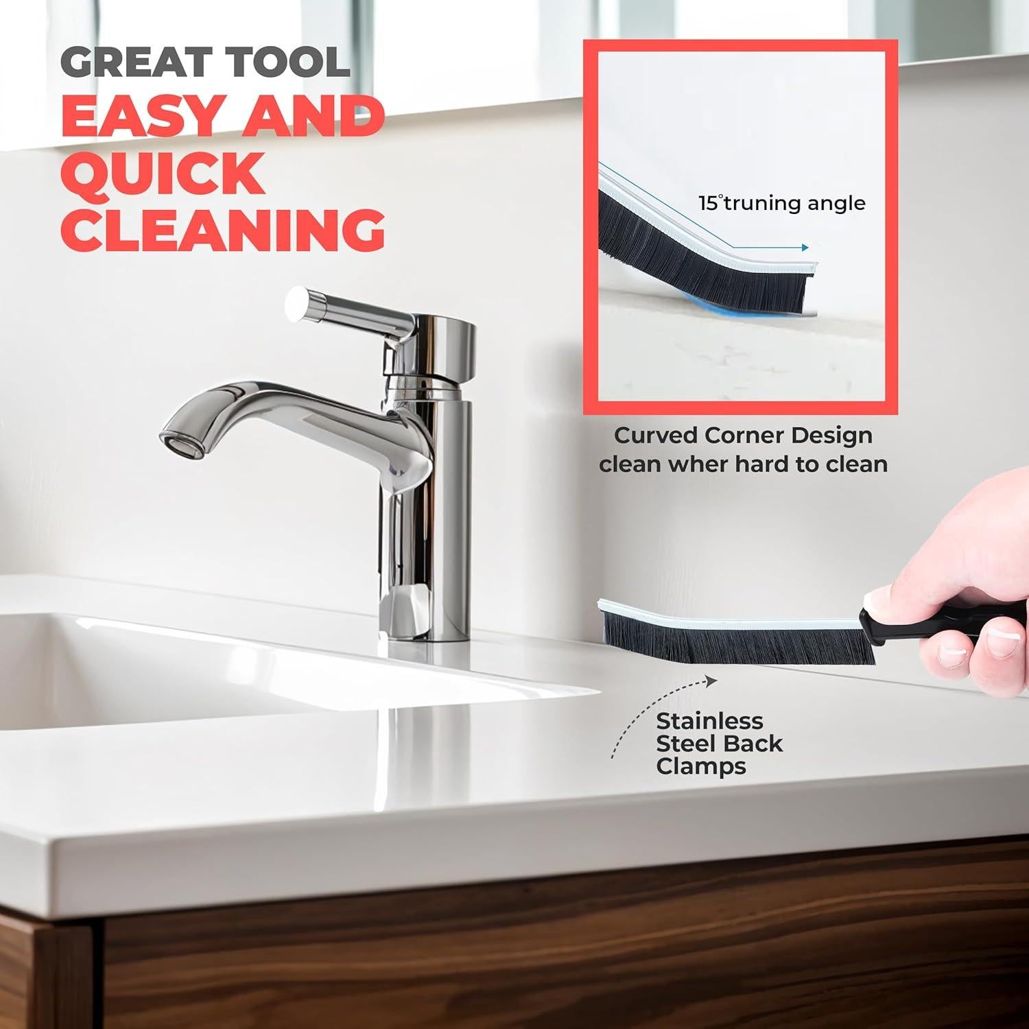 6 Cepillos de Limpieza de Ranuras Scurvy con Mango Antideslizante