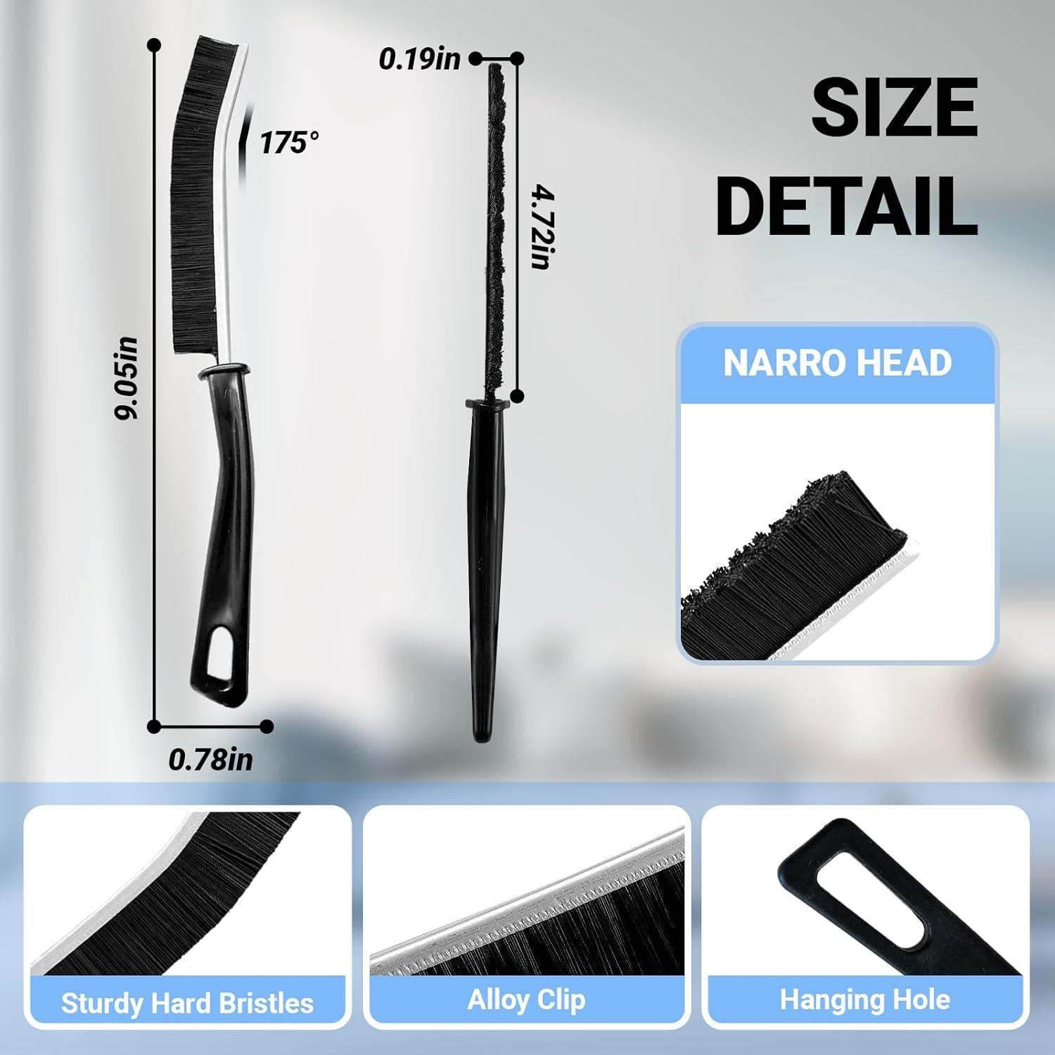 Cepillo de limpieza de ranuras Wzxlj.Y - 6 piezas, ergonómico