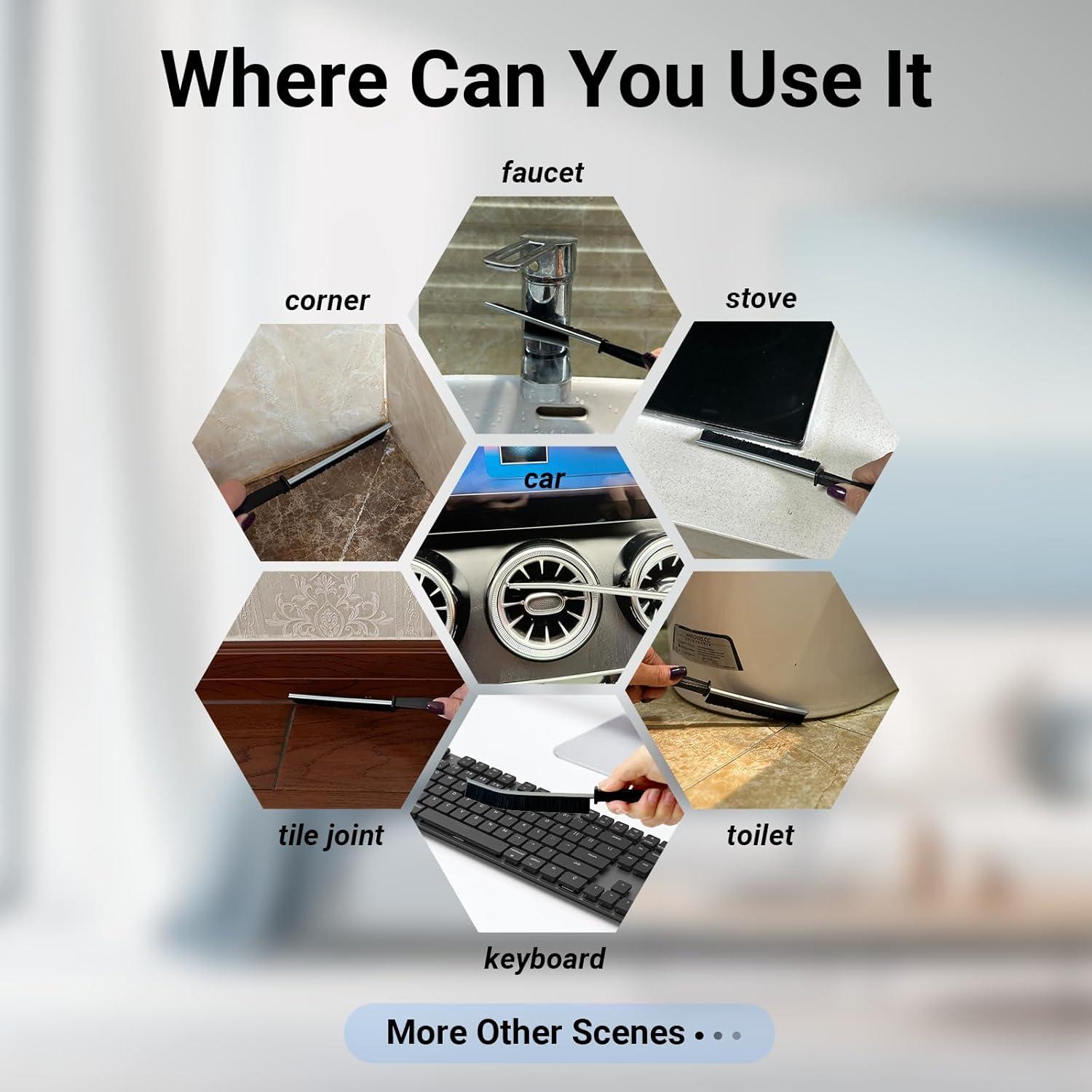 Cepillo de limpieza de ranuras Wzxlj.Y - 6 piezas, ergonómico