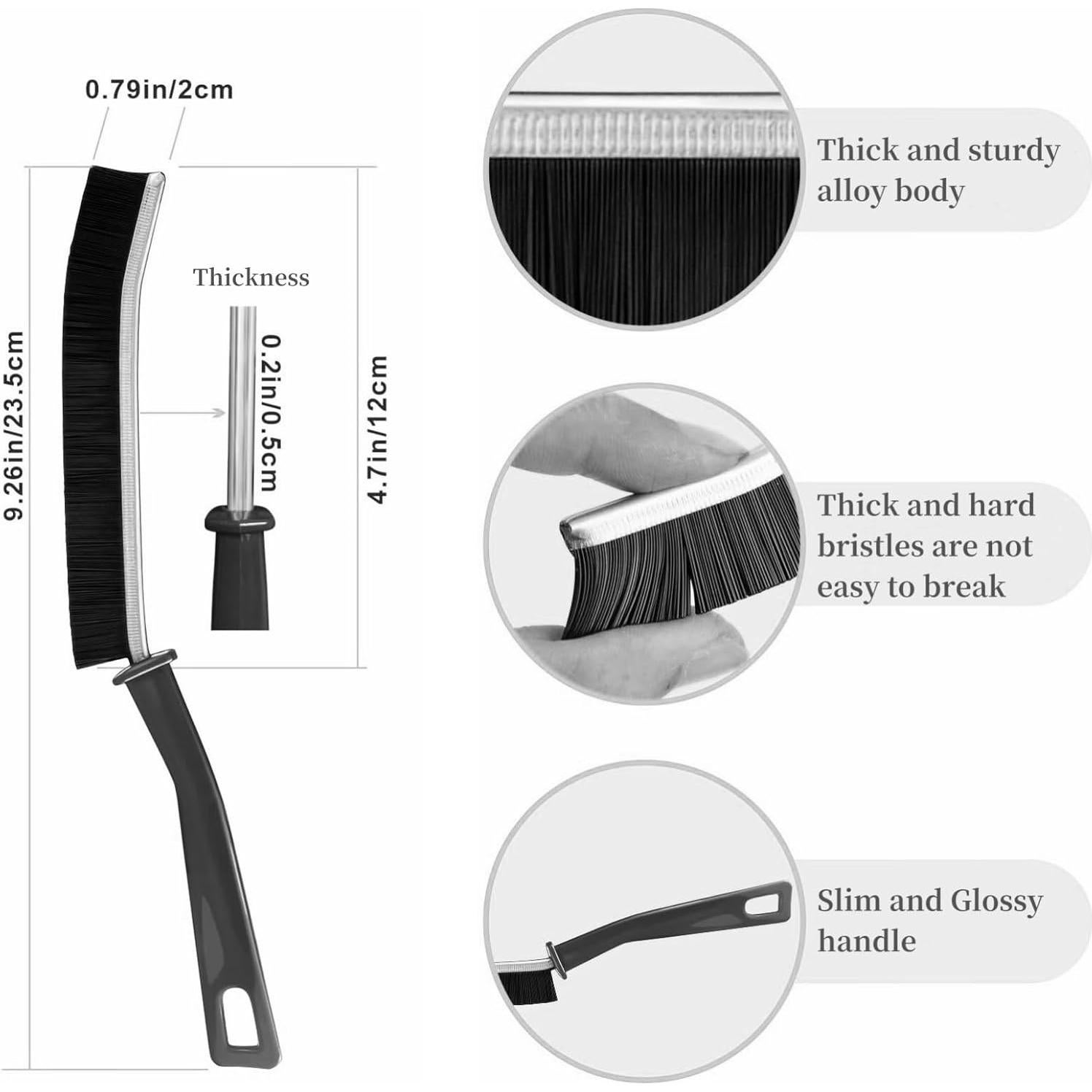 4 Cepillos de Limpieza de Ranuras Genérico - Cerdas Duras