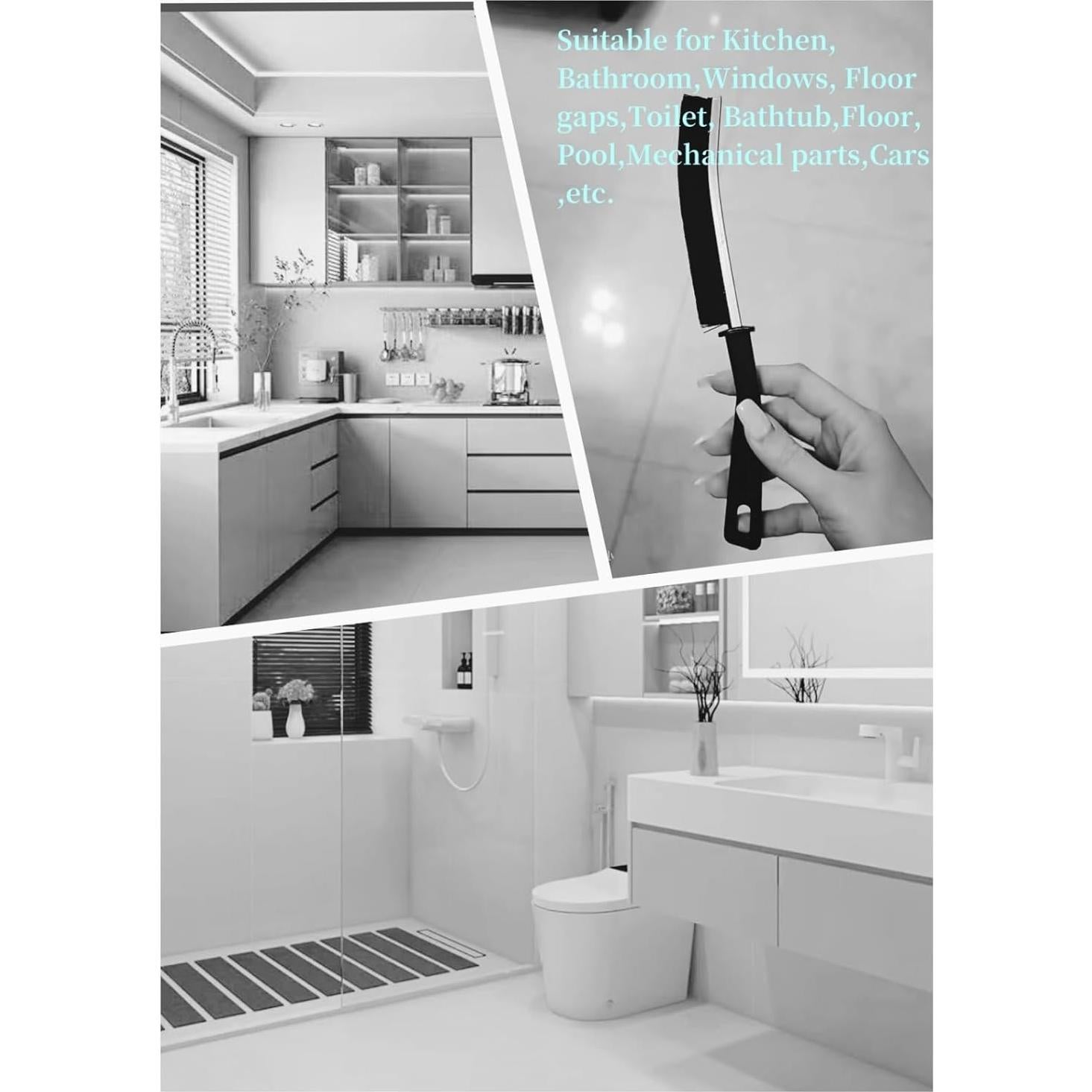 4 Cepillos de Limpieza de Ranuras Genérico - Cerdas Duras