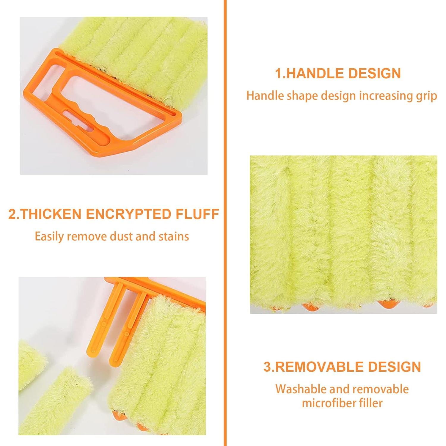 Limpiador de Persianas Hokoad 2 Pcs - Cepillo Lavable Ergonómico