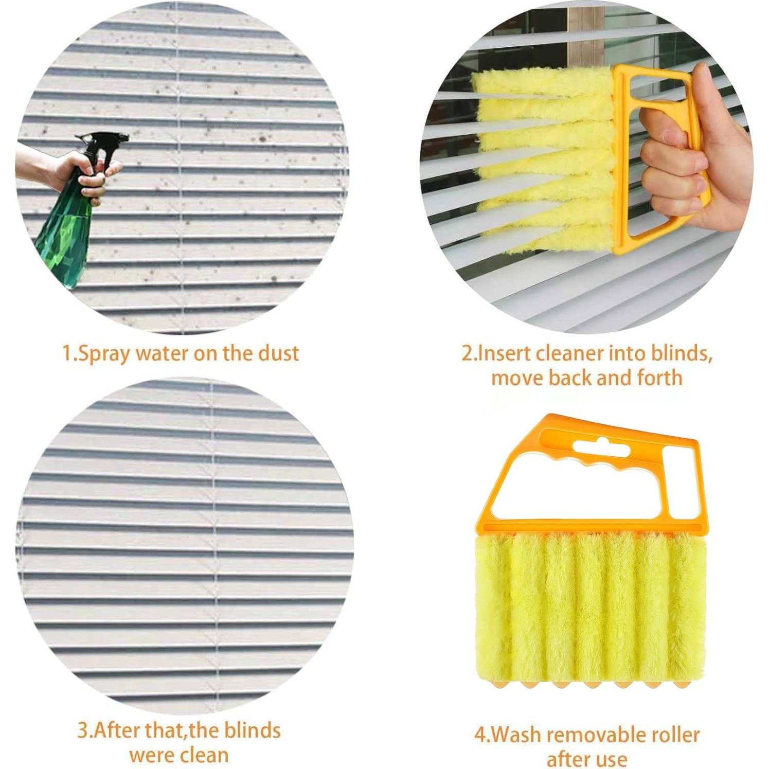 Limpiador de Persianas Hokoad 2 Pcs - Cepillo Lavable Ergonómico