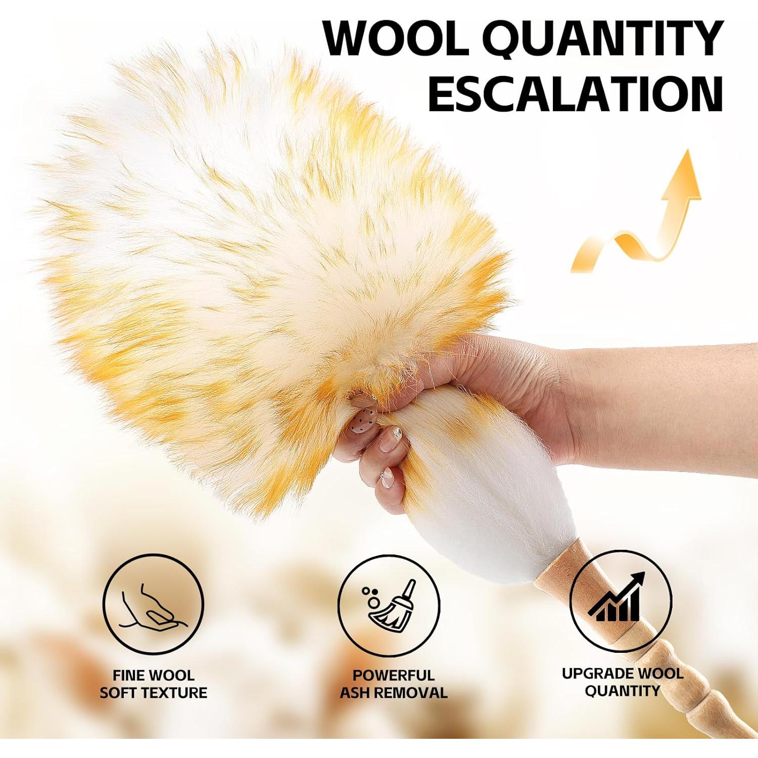 Duster de lana de cordero iHUFeather 49.8 cm 2 piezas