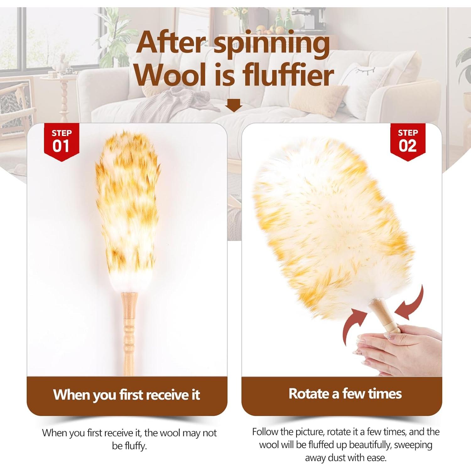 Duster de lana de cordero iHUFeather 49.8 cm 2 piezas