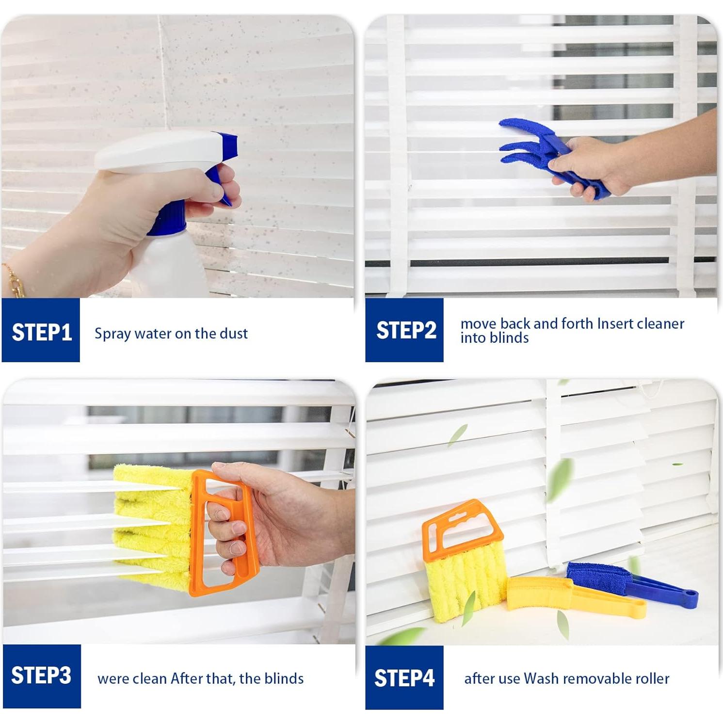 Limpiador de Persianas Venecianas WOSHOP 4 Piezas 7 Dedos