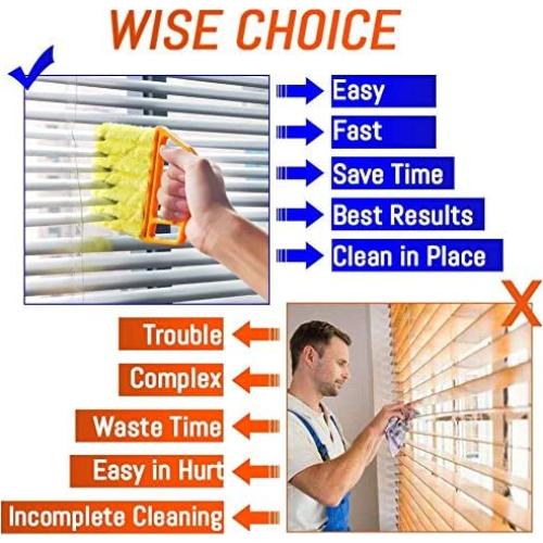 Cepillo Limpiador de Persianas Venecianas Geeloa 7 Dedos