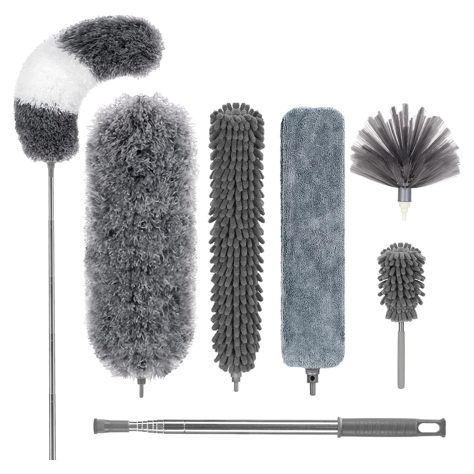 Duster de Microfibra DELUX 7 PCS Reutilizable con Extensión 254 cm