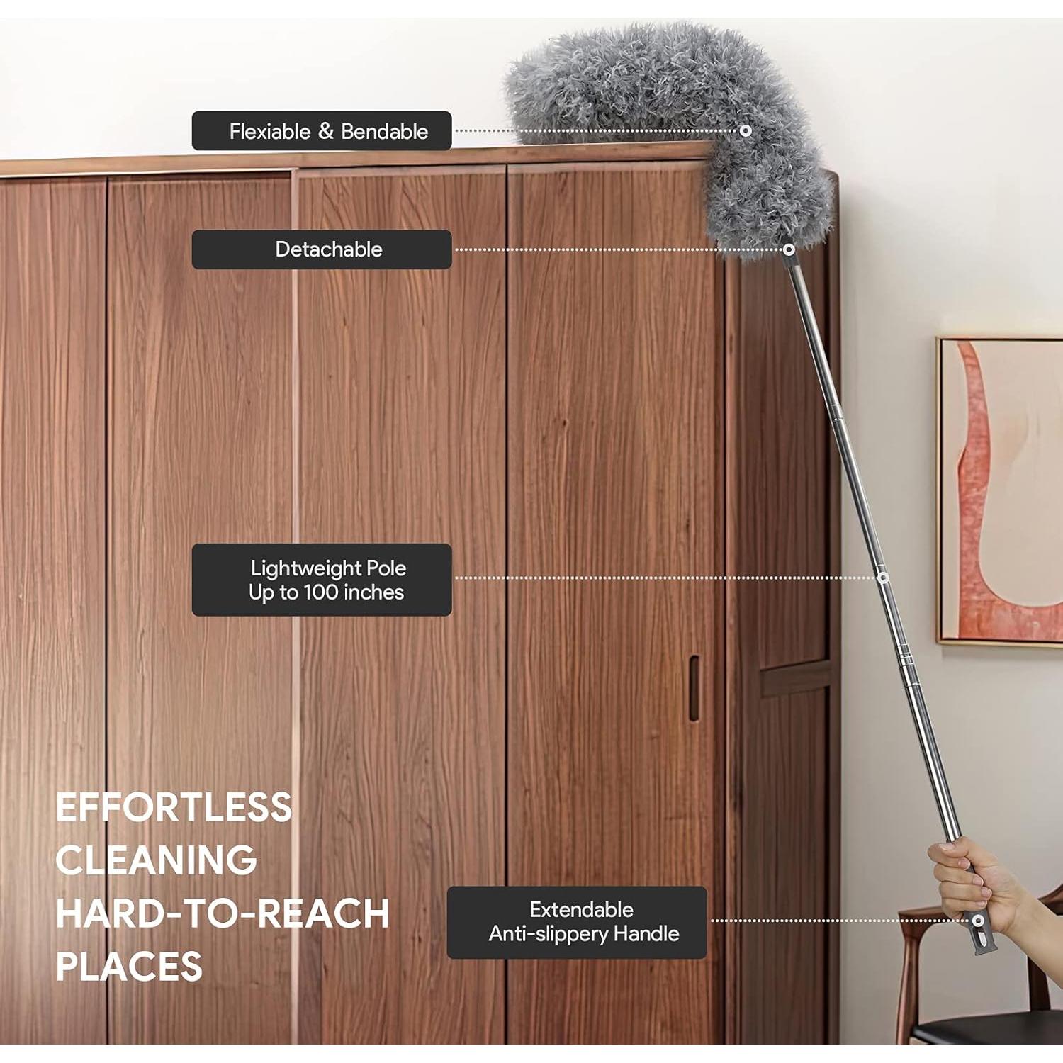 Duster de Microfibra DELUX 7 PCS Reutilizable con Extensión 254 cm