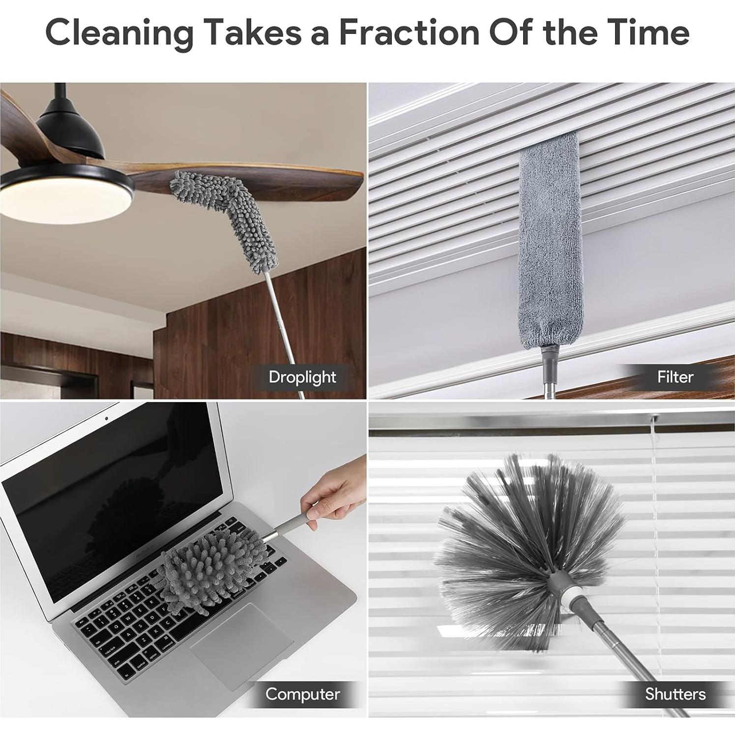 Duster de Microfibra DELUX 7 PCS Reutilizable con Extensión 254 cm