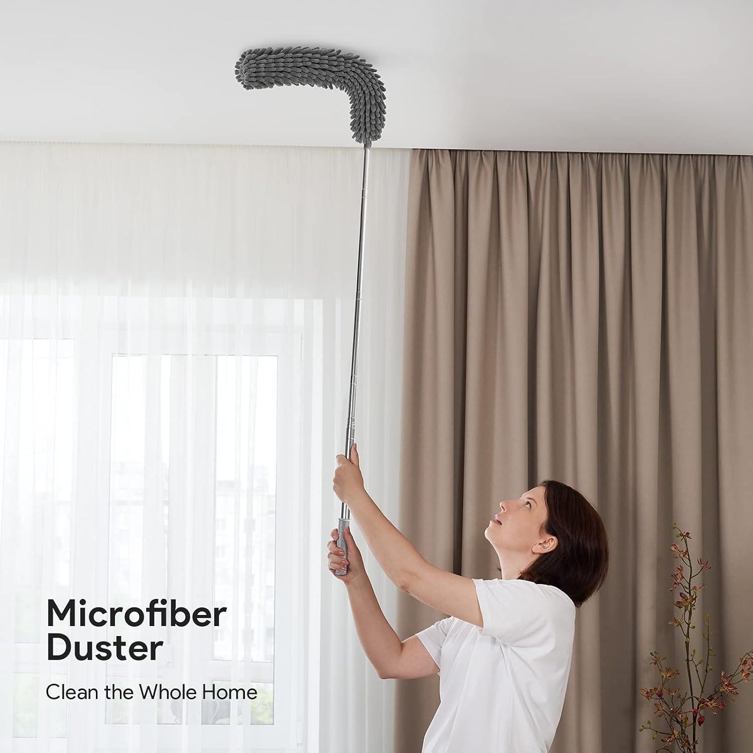 Duster de Microfibra DELUX 7 PCS Reutilizable con Extensión 254 cm