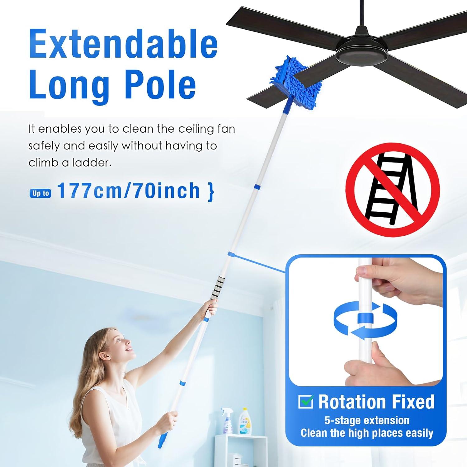 Limpiador de Ventiladores de Techo LIYFUHY con Poste 182.88 cm