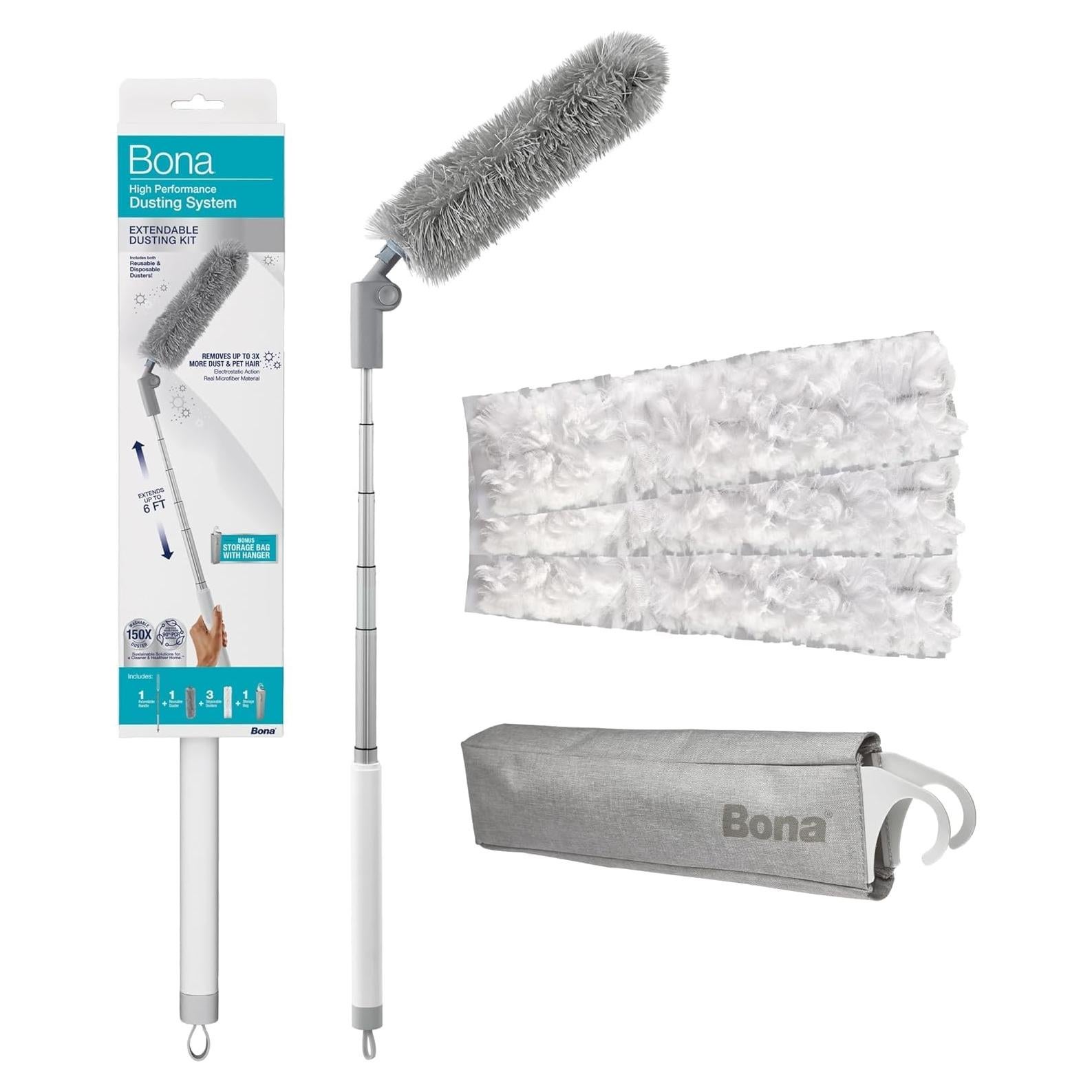 Kit de Limpieza Extensible Bona - Mango 1.83m, 4 Plumillas