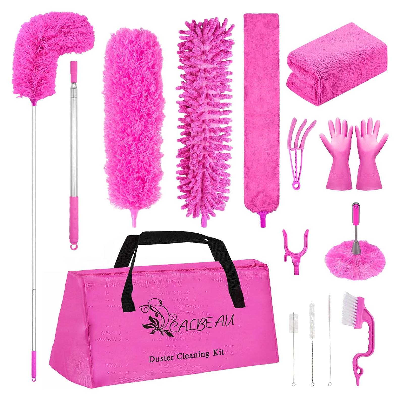 Juego de limpieza CALBEAU 15 piezas con varilla extensible 254 cm