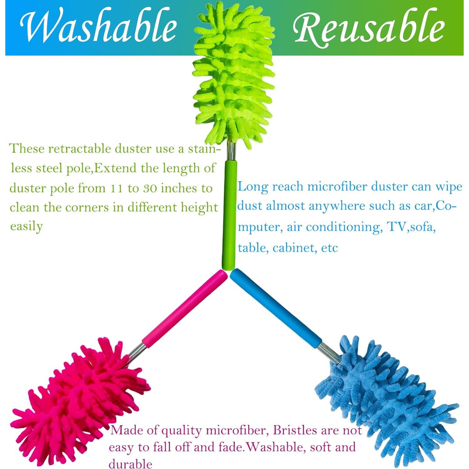 Set de 3 Plumeros Extensibles M-jump Lavables 28-76 cm