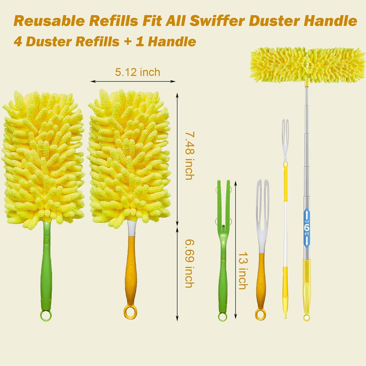 Recambios de Duster Pesado SoliFairy 4 Piezas + Mango Amarillo