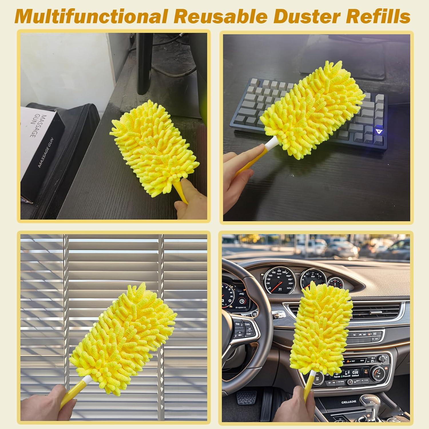 Recambios de Duster Pesado SoliFairy 4 Piezas + Mango Amarillo