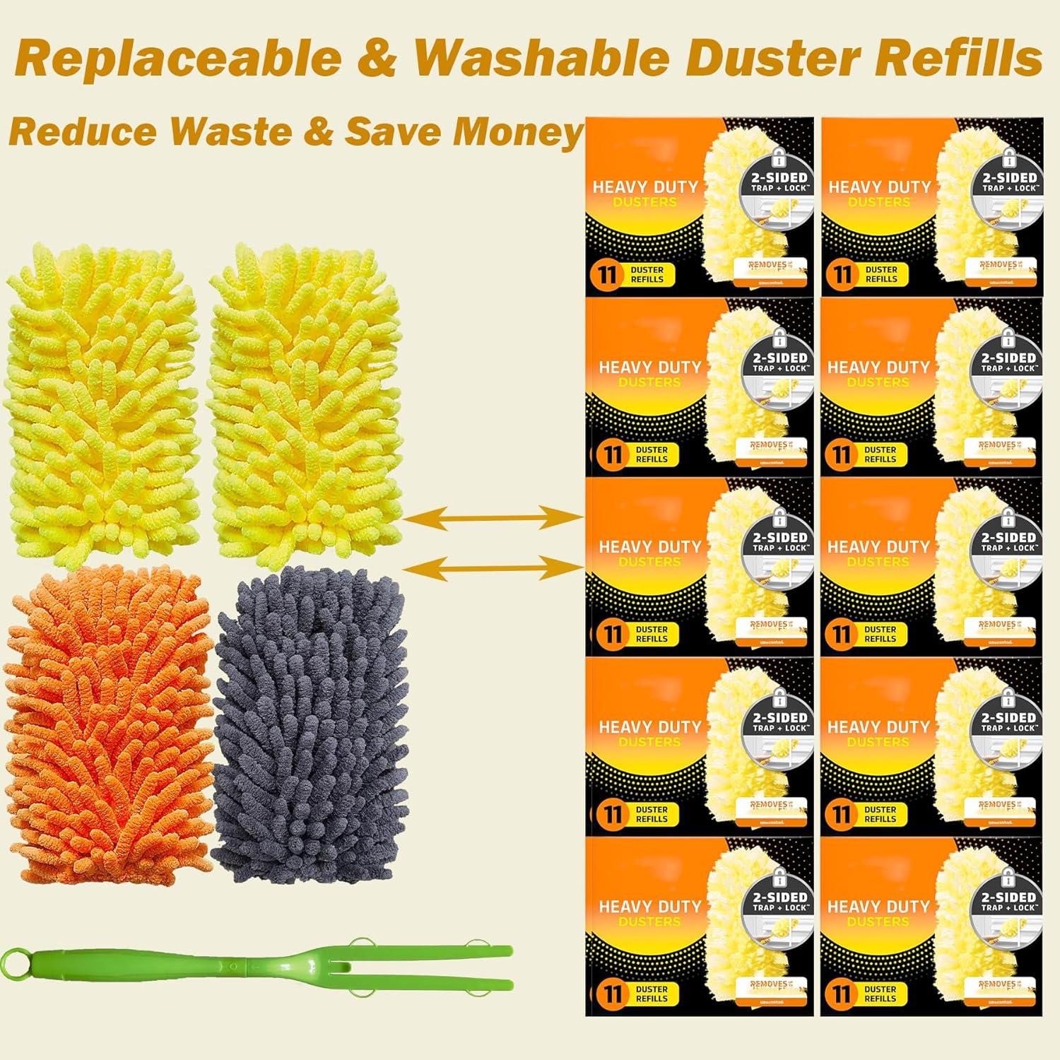 Recambios de Duster Pesado SoliFairy 4 Piezas + Mango Amarillo