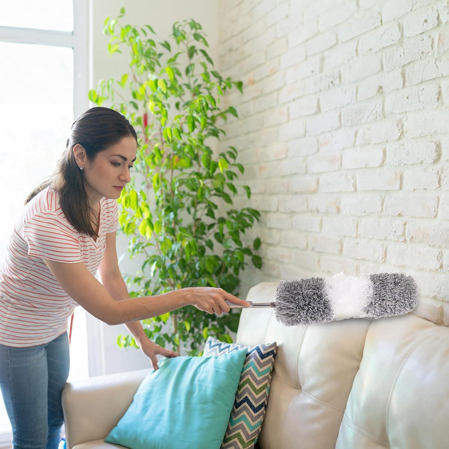 Kit de Plumeros de Microfibra SOUJOY 12 Piezas con Mango Extensible 76-188 cm