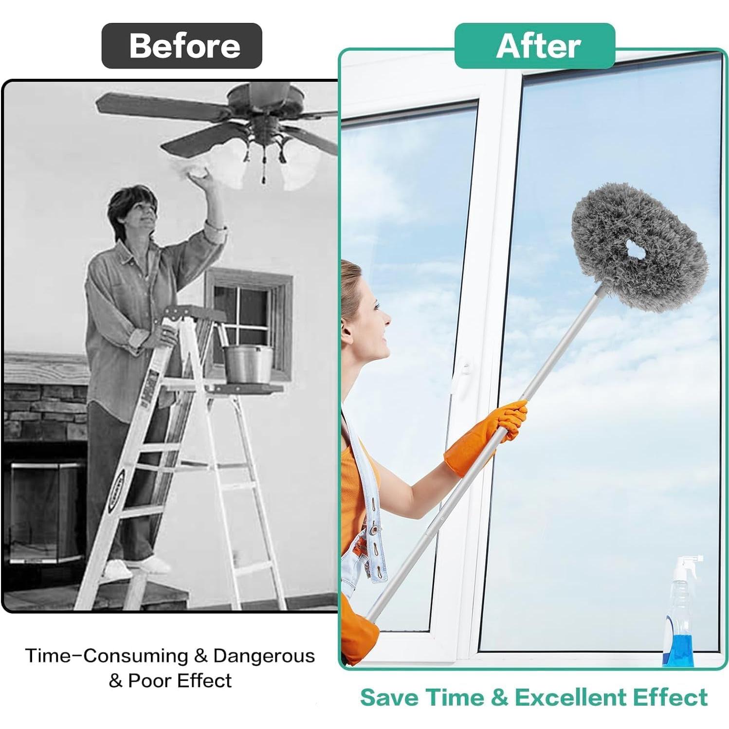 Plumero Limpiador de Ventilador de Techo LUFMWCWD 33-140 cm Microfibra