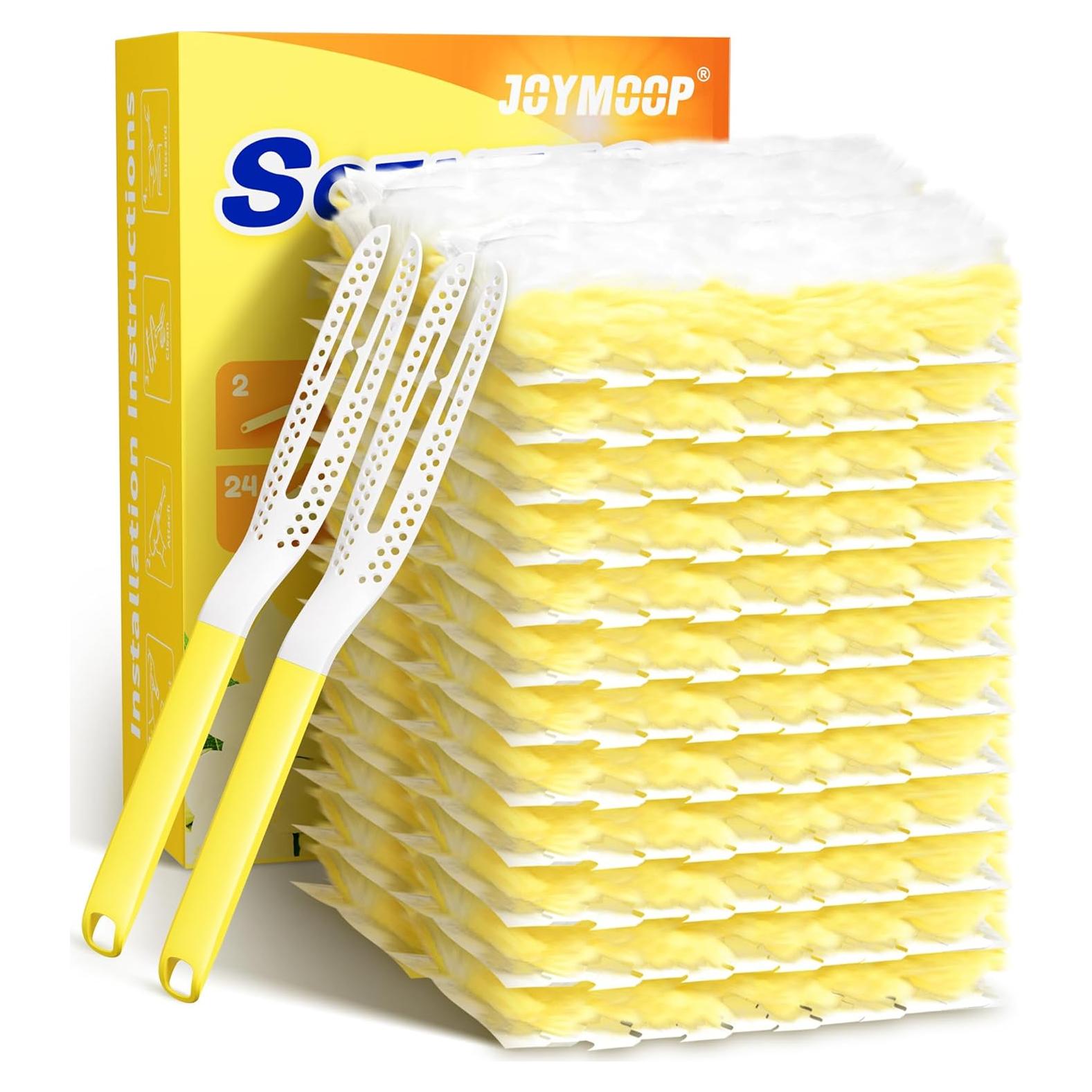 Plumero Electrostatic JOYMOOP con 2 Mangos y 24 Recargas Amarillas
