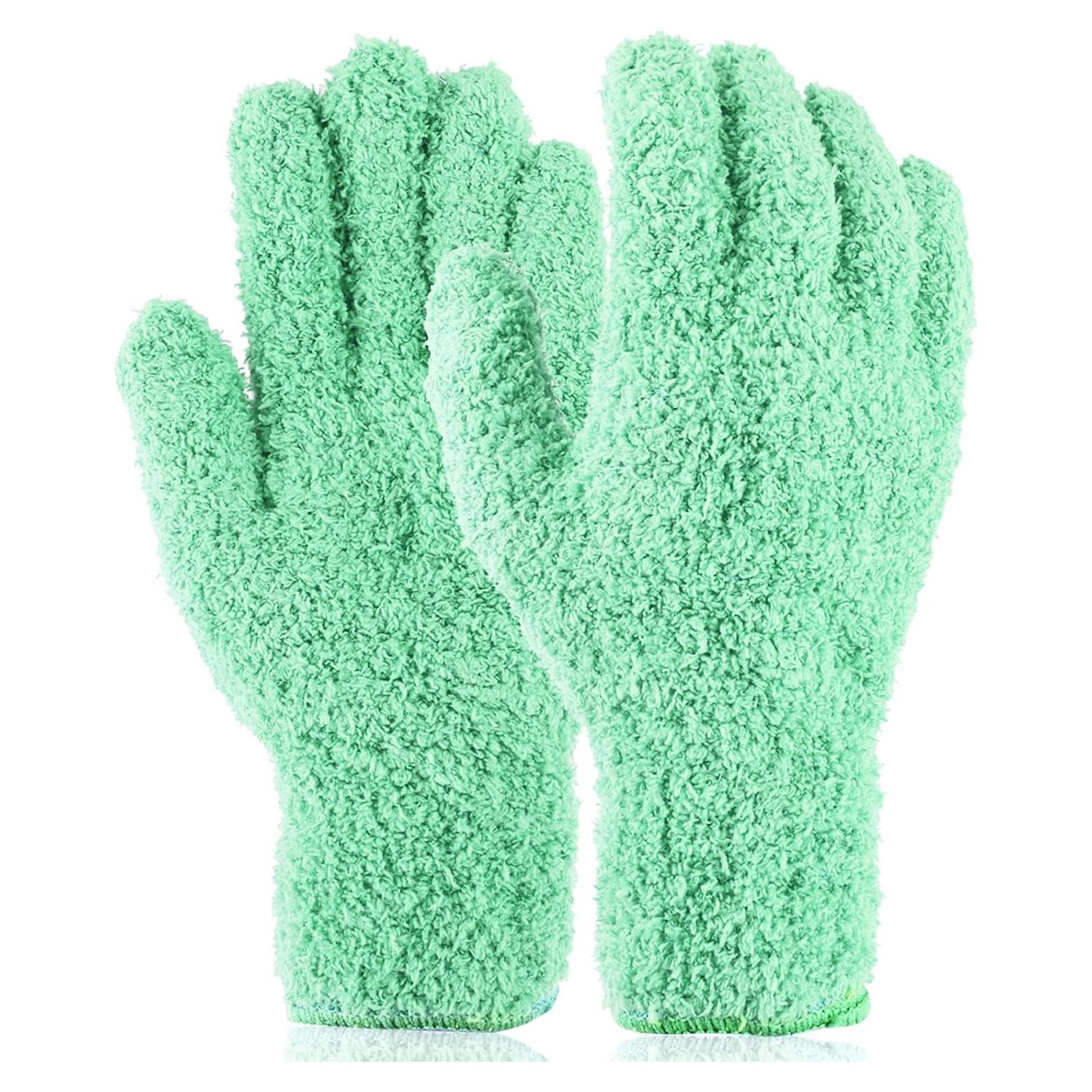 Guantes de Microfibra para Limpiar Plantas y Cocina Verde