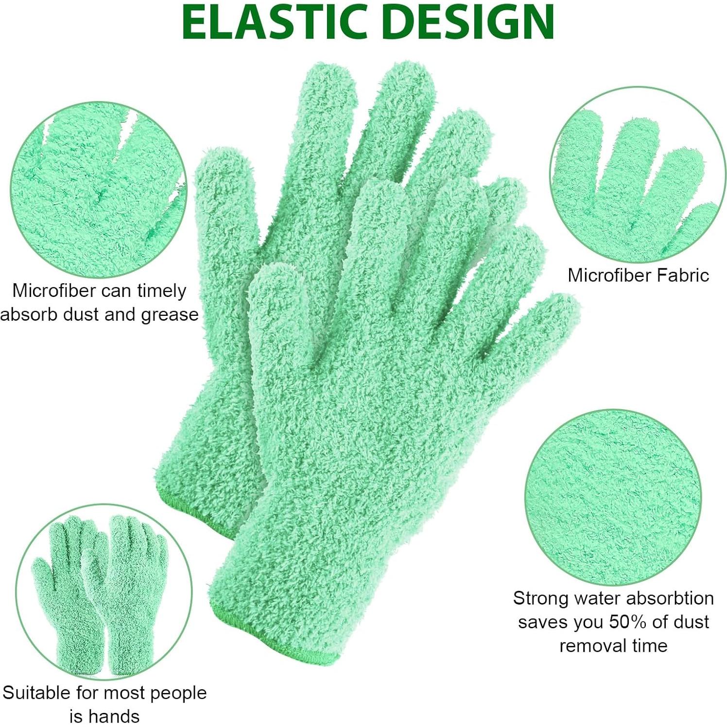Guantes de Microfibra para Limpiar Plantas y Cocina Verde