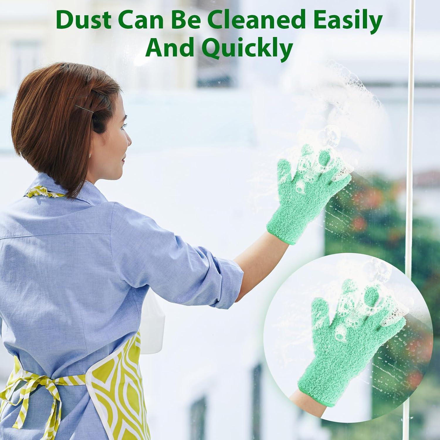 Guantes de Microfibra para Limpiar Plantas y Cocina Verde