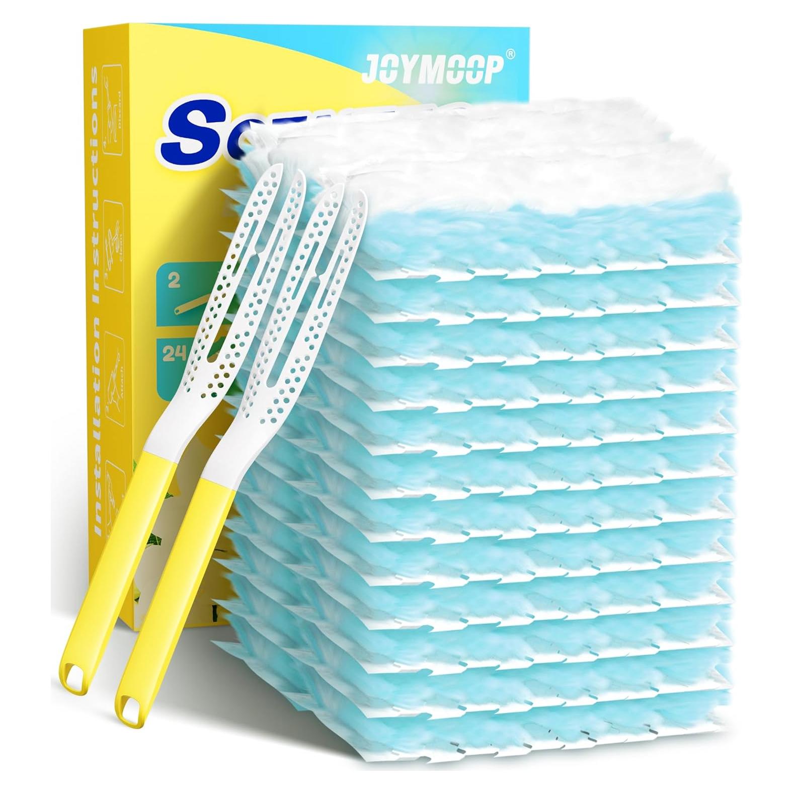 Plumero Electrostatic JOYMOOP con 2 Mangos y 24 Recargas Azules