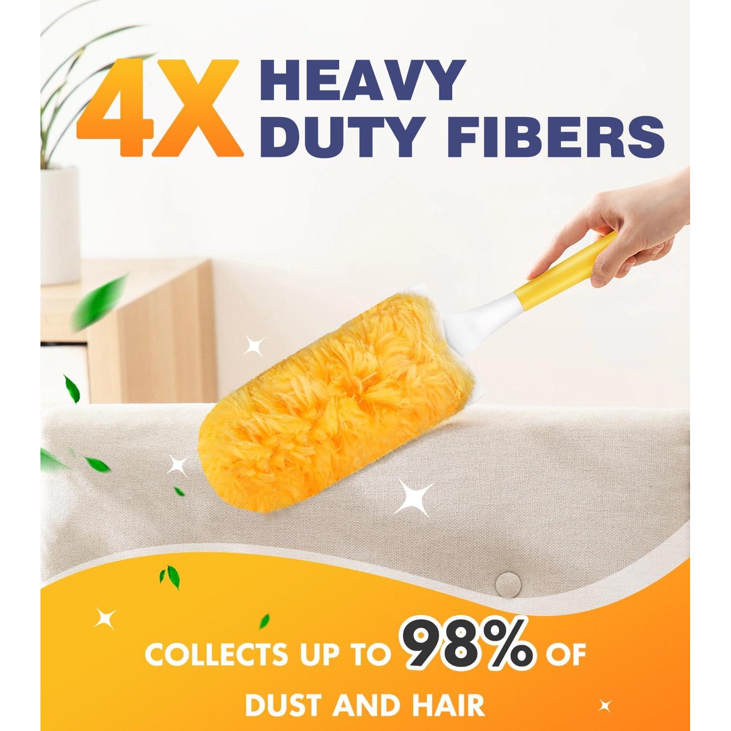 30 Recargas Plumero XICOSO + Mango Ergonómico 360° Amarillo