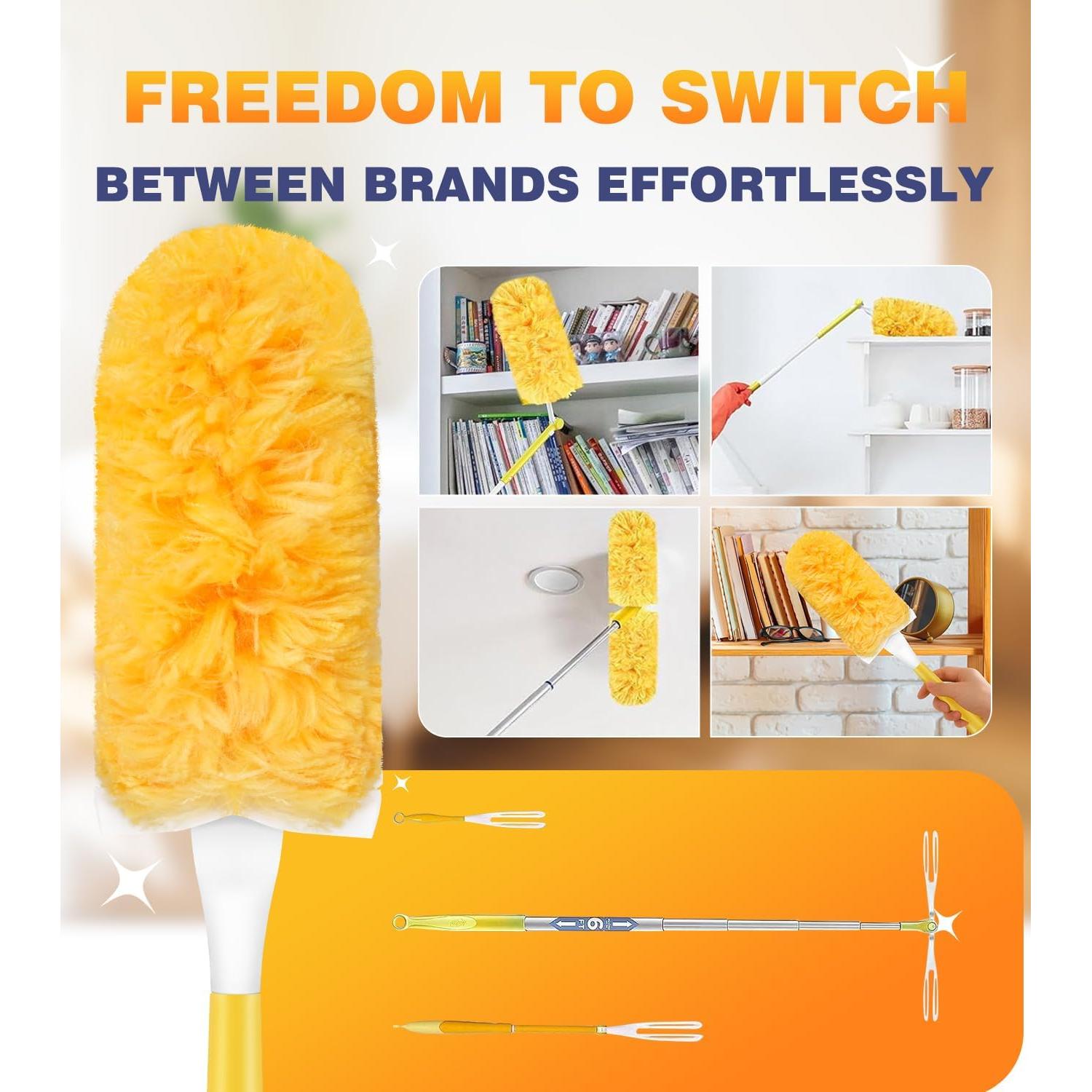 30 Recargas Plumero XICOSO + Mango Ergonómico 360° Amarillo