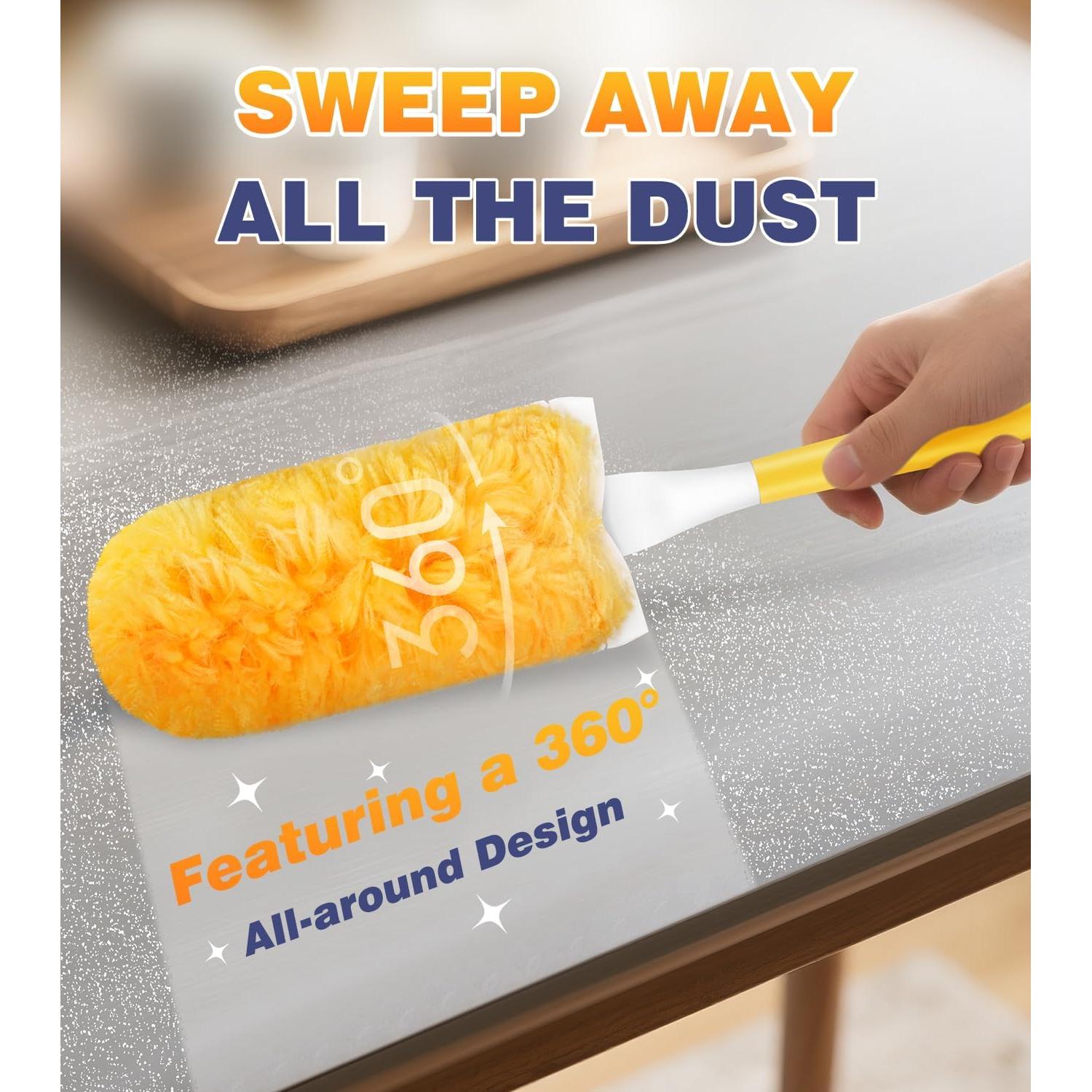 30 Recargas Plumero XICOSO + Mango Ergonómico 360° Amarillo