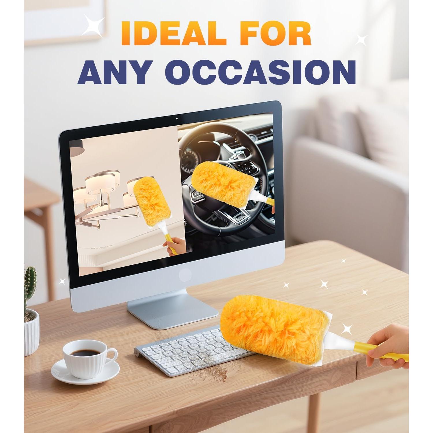 30 Recargas Plumero XICOSO + Mango Ergonómico 360° Amarillo