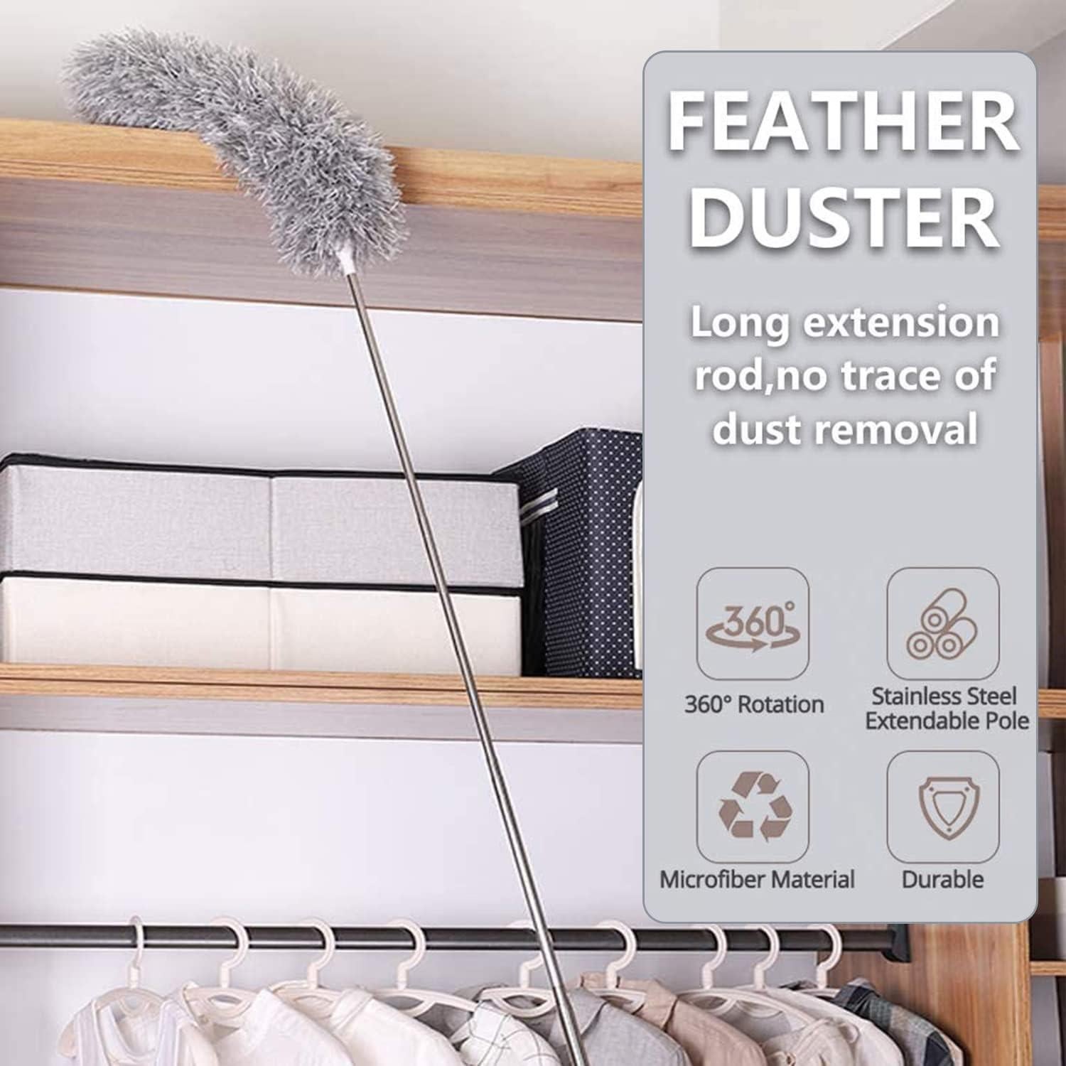 Duster Telescópico MIZIKUSON 254 cm Microfibra Flexible Lavable