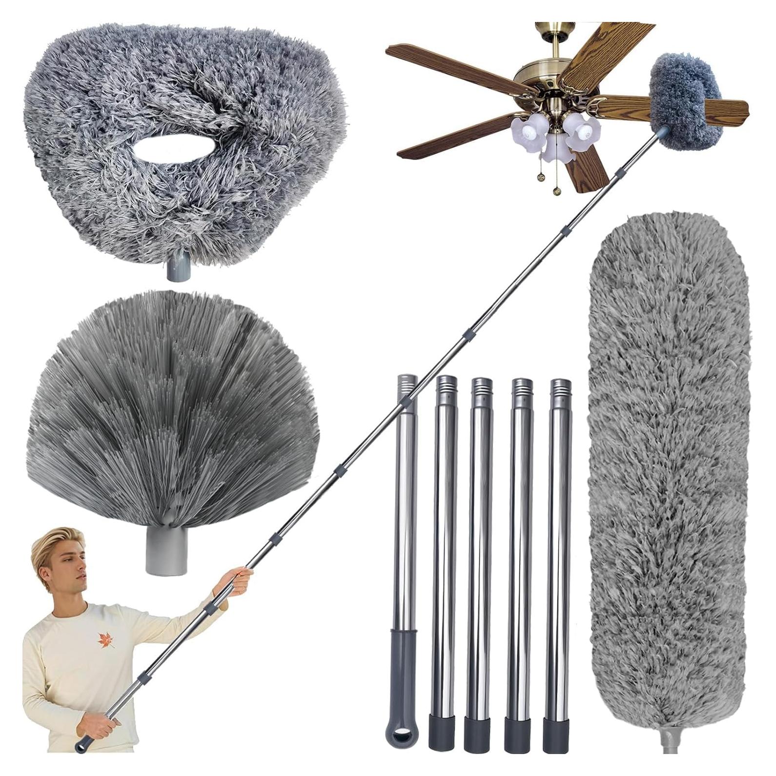 Duster Telescópico Tonmp 3 en 1 para Techos Altos y Ventiladores