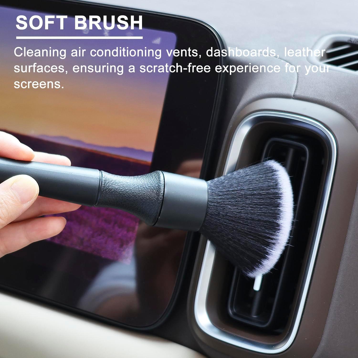 2 Cepillos de Microfibra HTOOLPRO para Detalle de Coche