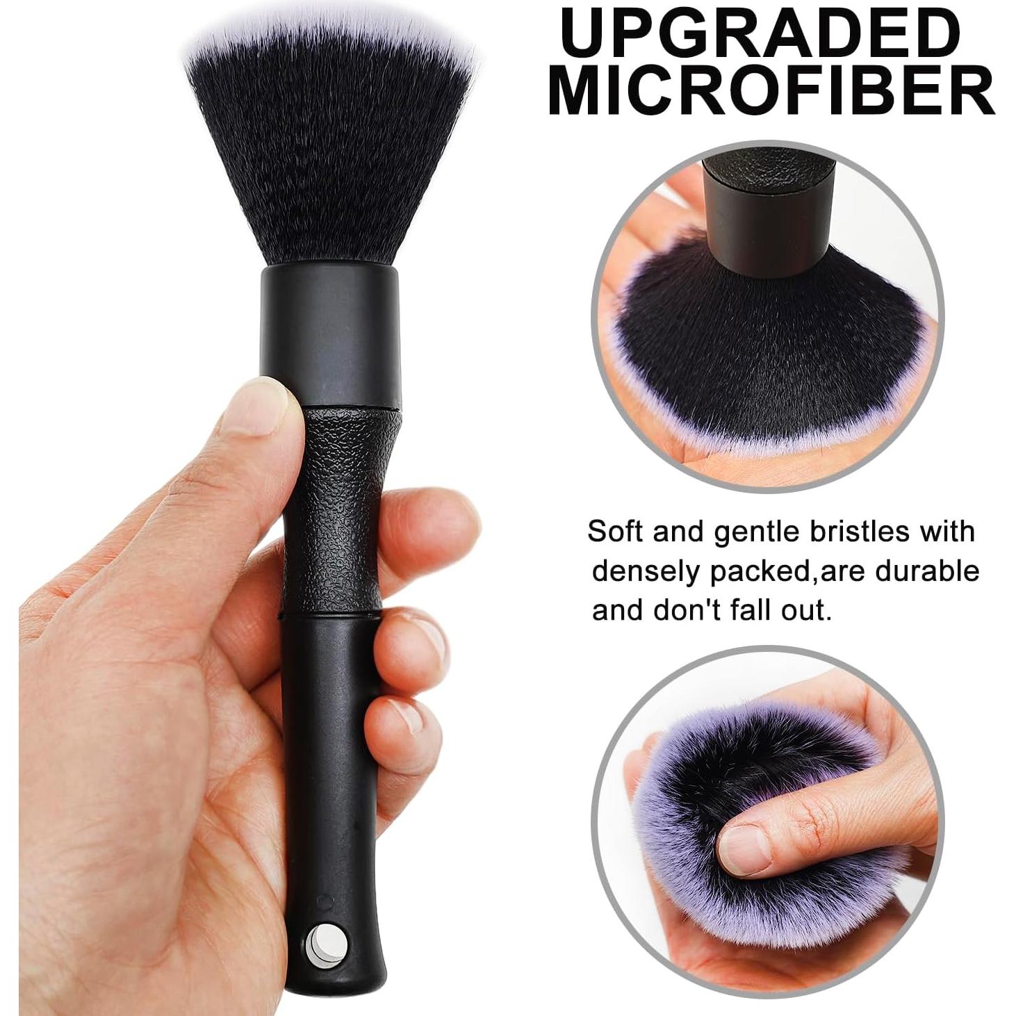 2 Cepillos de Microfibra HTOOLPRO para Detalle de Coche