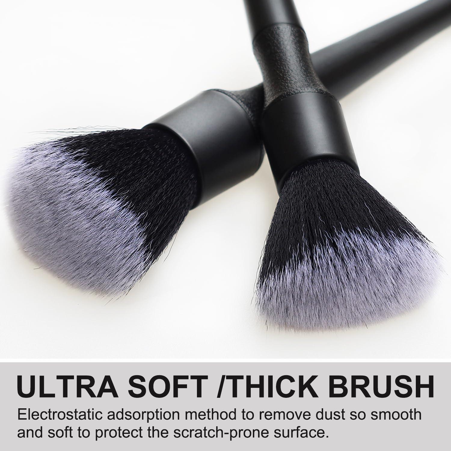 2 Cepillos de Microfibra HTOOLPRO para Detalle de Coche